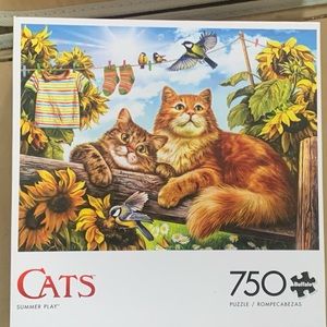 🧩CATS-“Summer Play”-Buffalo Games 750 piece jigsaw puzzle